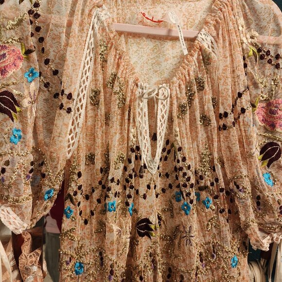 Free People Rosalie Embroidered Beaded Dress - Picture 4 of 5